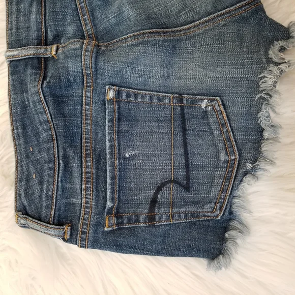 AMERICAN EAGLE Blue Shorts With Flowers Stretch SIZE 4. - Picture 7 of 16